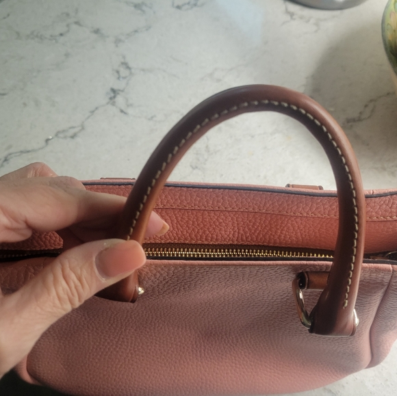 Dooney & Bourke leather peach pink tote shoulder bag - Picture 12 of 16